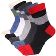thumbnail image 2 of Calcetines de algodón con cinco dedos para hombre, medias transpirables de tubo medio, a rayas, coloridas, para negocios, 5 pares, 2 of 4
