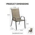 thumbnail image 3 of TLSUNNY Outdoor Dining Chairs Set of 4, Patio Dining Chairs w/ Wide Breathable Seat & Metal Frame, Stackable for Poolside, Garden, Backyard, 330lbs, 3 of 10
