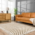 thumbnail image 2 of BoutiqueRugs Leryn Brown Checkered Area Rug - Bone - 7'10" x 10', 2 of 15