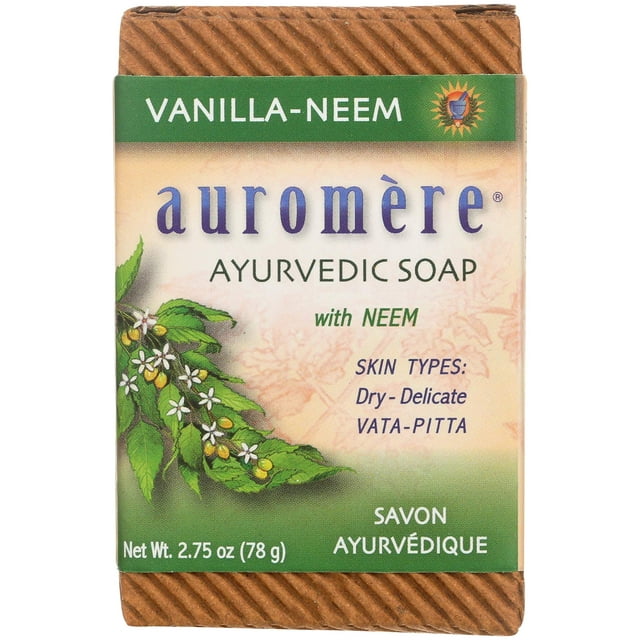 Jabón en barra Auromere Vanilla Neem, 80 ml, ecológico, vegano