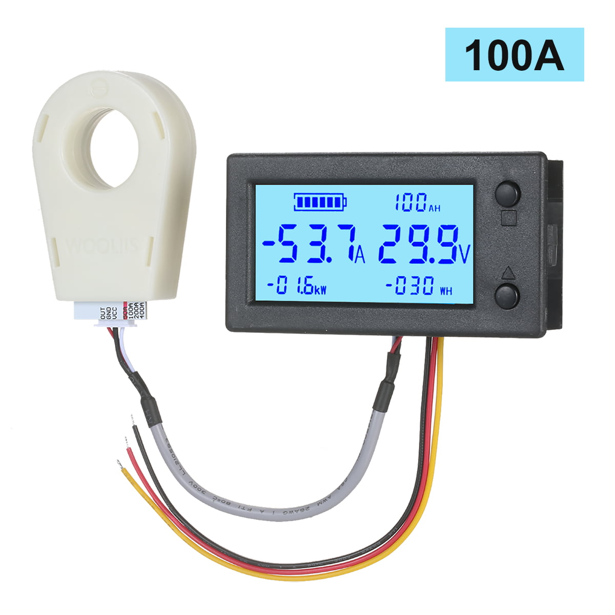 Solar Battery Monitor DC 0-200V 0-200A Volt AMP Watt Amper-Hour Timer 999AH Car 
