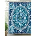 thumbnail image 2 of Boho Retro Shower Curtain, Ethnic Tribal Floral Pattern Bathroom Decor Curtains Set with Hooks, Turquoise Teal Waterproof Fabric Home Accessories， 72 X 84 Inch Extra Long, 2 of 6