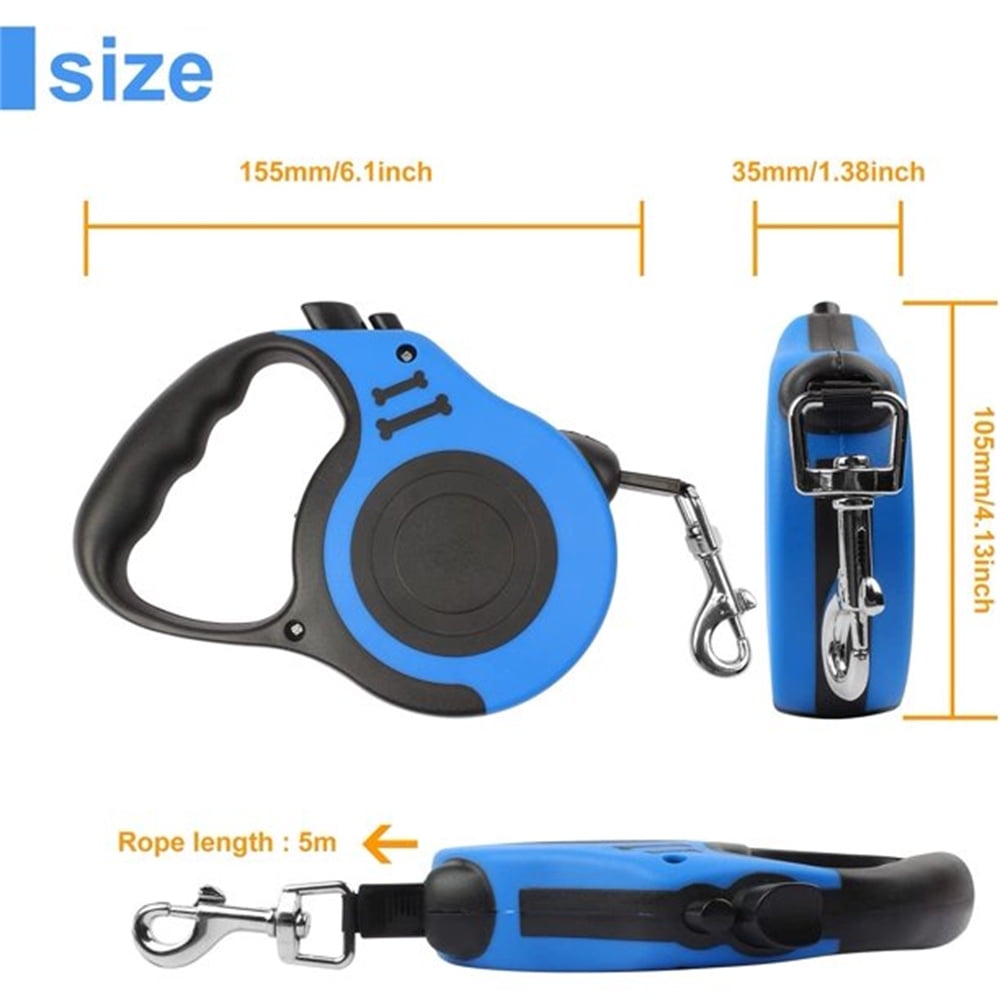 5m Retractable Dog Leash, Pet Walking Leash With Anti-slip Handle