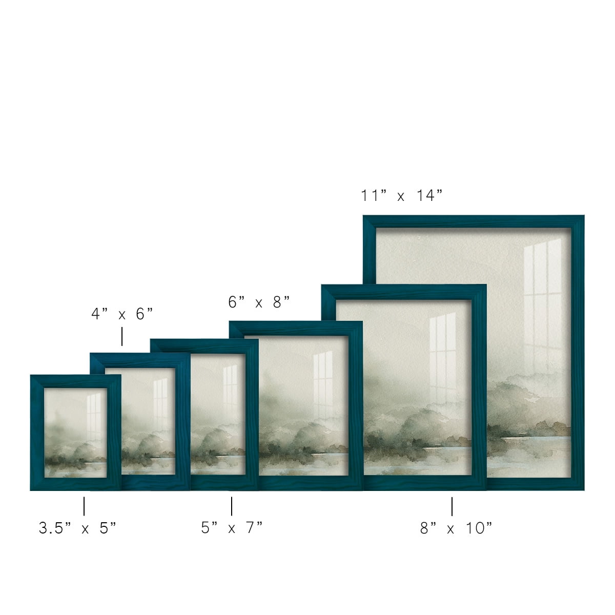 Heavy Fog I - Framed Print w/glass - Ocean Blue