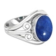 thumbnail image 3 of Natural Lapis Ring 925 Sterling Silver Handmade Jewelry, 3 of 10
