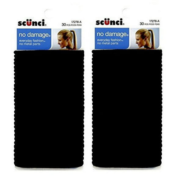 Scunci No Damage Elastics, Black (30 pcs (2-Pack))