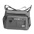 thumbnail image 2 of Bolso de mensajero para hombre, bolso de hombro informal, portátil, ligero, impermeable, Gris, 2 of 9