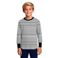 thumbnail image 5 of THDHVS Girls Long Sleeve Shirts,Shirts for Girls,Kids Striped Color Block Long Sleeve Tee Soft Cotton Casual for School Weekend Layering Black 7-8 Years, 5 of 9