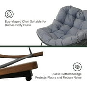 Grand Patio Outdoor 2-Piece Rocking Chairs, Oversized Padded Cushion Rocker for Porch, Gray