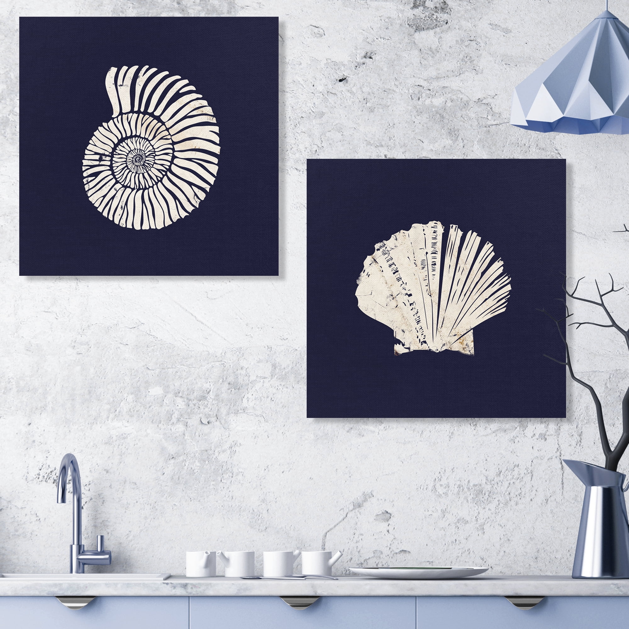 Beach Blueprint I & II by Dallas Drotz Wrapped Canvas Art Print Set of 2