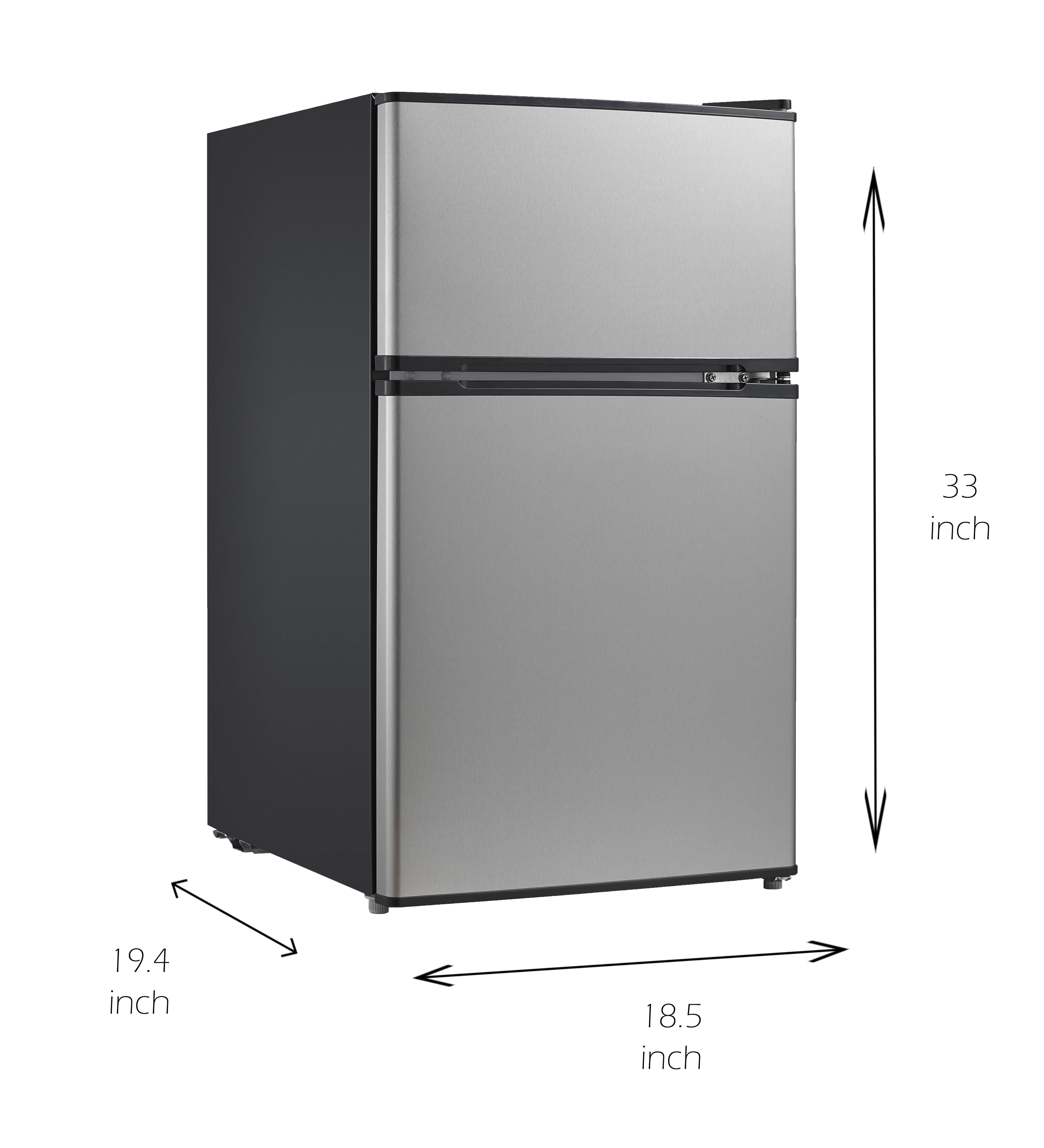 Emerson 3 1 Cu Ft Two Door Mini Fridge With Freezer Cr510bsse Stainless Walmart Com Walmart Com