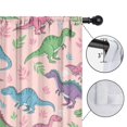 thumbnail image 4 of Blackout Kids Curtains,Pink Cartoon Dinosaurs Leaves Pattern Childrens Insulated Curtains Set Of 2,Bedroom Essentials,Toddler Room Decor 52"x84", 4 of 5