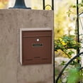 thumbnail image 4 of GUOOL Wall Mount Mailbox Lockable Drop Box Rainproof Mail Box for door Gate Brown, 4 of 8
