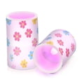 thumbnail image 2 of Pattern Flower Pattern Flameless LED Candle Set with Remote, Battery Operated Color Changing Pillar Candles, Set of 2, 2 of 7
