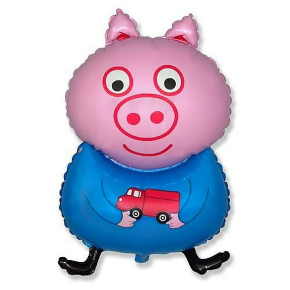 LOONBALLOON Farm Animals Balloons, 31″ PIG BLUE