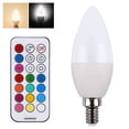 thumbnail image 2 of 3W E27/E14/E12/B22 RGB Color Changing LED Candle Light Bulb with Remote Control, 2 of 7