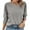 409-Gray, variant on Ounisa Women Fashion V-Neck Half Sleeves Oversized T Shirt Solid Casual Loose Basic Tops