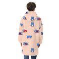 thumbnail image 3 of TheFound Blanket Hoodie Cartoon Animal Print Sherpa Lining Hooded Sweatshirt, 3 of 6