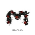 thumbnail image 3 of Moocorvic Artificial Maple Leaves Garland, 5.9 FT Halloween Decorations Indoor Garland for Home Party Mantle Backdrop Wall Decor(Black), 3 of 7