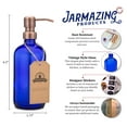 thumbnail image 2 of Cobalt Blue Glass Pint Jar Soap and Lotion Dispenser with Metal Pump (Copper), 2 of 5