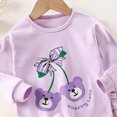 thumbnail image 6 of TOWED22 Toddler Baby Girl Boy Clothes Set 2 Piece Long Sleeve Sweatshirt Tops and Casual Pants Cartoon Graphic Print Fall Winter Outfits Clothing(Light Purple,4-5 Y), 6 of 6
