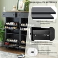 thumbnail image 3 of EUROCO Shoe Cabinet with 4 Flip Drawers and Adjustable Panels,Freestanding Shoe Racks Storage with Wood Grain Pattern Top, Shoe Rack Organizer Entrance Narrow Closet for Entryway Hallway, Black, 3 of 8