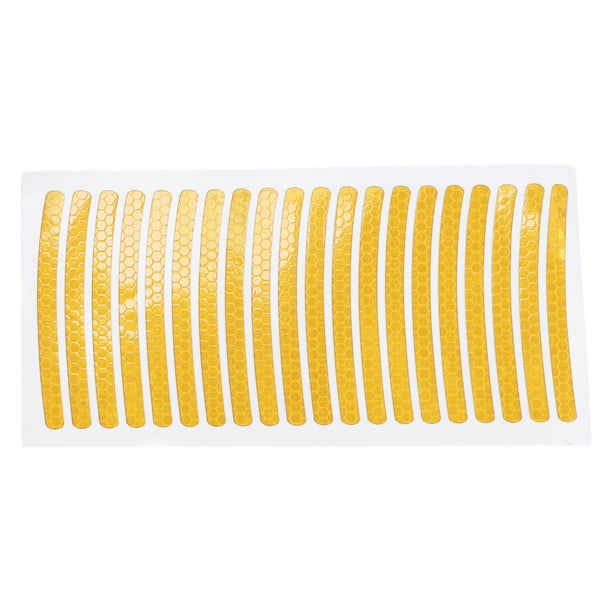 20 Pcs Pegatinas para Llanta en Forma de Arco Decorativas para Llantas de Coche para llantas de 14"-22" Amarillo PET