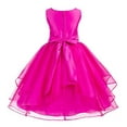 thumbnail image 2 of Ekidsbridal Asymmetric Ruffled Organza Sequin Flower Girl Dress Birthday Evening Formal Gown 012S 2, 2 of 3