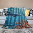 thumbnail image 2 of BCIIG Super Soft Flannel Blanket for Bed Dolphin Ocean Coral Reef 40x50in, 2 of 6