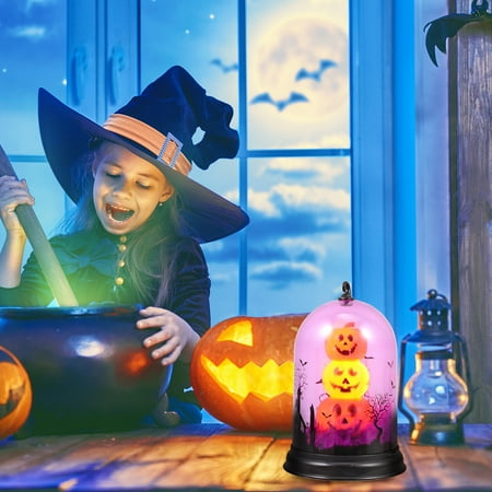 

HOMEMAXS Halloween Night Light Decorative Led Hanging Lamp Desktop Pumpkin Lantern