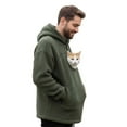 thumbnail image 3 of Hoodie with Pet Pouch Long Sleeve Winter Cat Pocket Hoodie Pullover for Outdoor Walking, 3 of 6