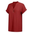 thumbnail image 4 of Vinsonshop Eyelet Blouse V Neck Eyelet Casual Travel Clothes Curved Hem Summer Clothes Summer Eyelet Business Shirts Casual Summer Blouses for Women (S-5XL), 4 of 9
