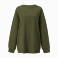 thumbnail image 4 of Towmus Womens Sweatshirts Crew Neck Long Sleeve Solid Color Casual Tshirts Loose Fit Women Blouse, 4 of 4