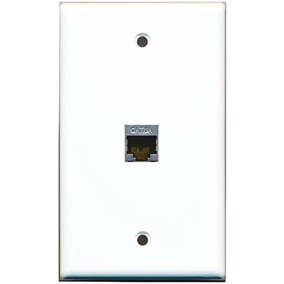RiteAV CAT 6A Shielded Wall Plate Single Gang 1 Port White