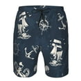 thumbnail image 4 of Disketp Men'S Swim Trunks Hawaiian Breathable Surf Beach Swimsuits Mesh Lining Beach Shorts With Pockets-Vintage Marine, 4 of 9