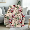 thumbnail image 2 of 1 Piece Cozy Santa and Reindeer Flannel Blanket - Soft and Warm All-Season Bedspread with Christmas Tree, Snowman, and Elf Patterns, 2 of 5
