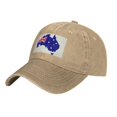 thumbnail image 2 of DouZhe Adjustable Washed Cotton Baseball Cap - Australia Flag Prints Vintage Dad Hat Unisex Sports Caps (Yellow), 2 of 7