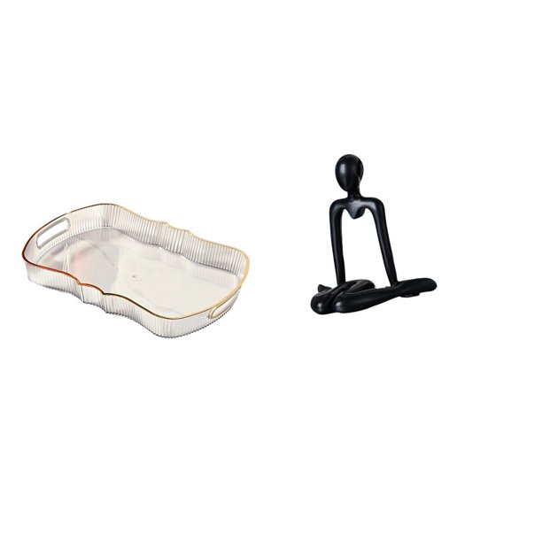 Bandeja de almacenamiento,Bandeja rectangular para servir frutas y postres de cocina,Bandeja decorativa organizadora multifunción para el hogar,Figura de escritorio,Escultura abstracta de