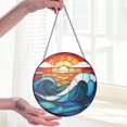 thumbnail image 2 of Stained Glass Suncatcher, Ocean Wave Window Hanging, Handmade Nautical Decor, Beach Lover Gift, Coastal Sun Catcher for Home & Garden, 2 of 5