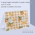 thumbnail image 4 of 3 Gang Light Switch Cover Plate Orange on Gingham Wall Plate Decorate Electrical Outlet Cover Plates 4.56”x4.48”, 4 of 8
