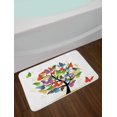 thumbnail image 2 of Modern Bath Mat, Artistic Nature Tree with Floral Butterflies Leaves Vivid Vibrant Artwork Print, Non-Slip Plush Mat Bathroom Kitchen Laundry Room Decor, 29.5 X 17.5 Inches, Multicolor, Ambesonne, 2 of 2
