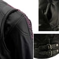 thumbnail image 6 of Milwaukee Leather MLL2571 Ladies Black and Purple 'Crinkled Arm' Lightweight Racer Jacket 2X-Large, 6 of 9