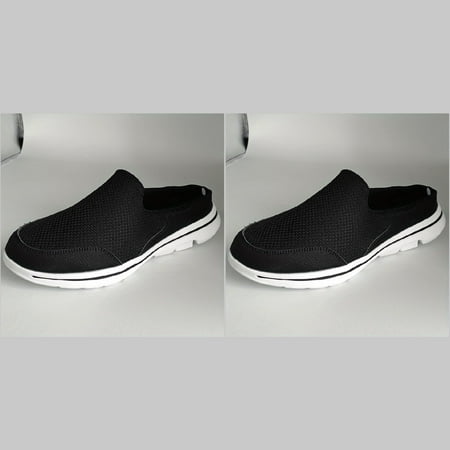 

SZGMKJ Men‘s Breathable Mesh Mules - Lightweight and Non-slip Open Back Shoes in Dark Grey