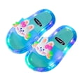thumbnail image 2 of Toddler Kids Light Up Slide Sandals Soft LED Flashing Slippers Casual Summer Shoes for Boys Girls Indoor Outdoor Blue Size 5.5-6 Years, 2 of 5