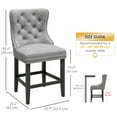 thumbnail image 3 of HOMCOM Upholstered Bar Stools Set of 2, Counter Height Wingback Barstools, 3 of 10