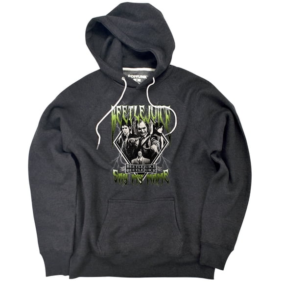 Beetlejuice Beetlejuice Group Band Unisex Adult Slim Fit Pull-Over Heather Hoodie, Charcoal, Small