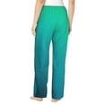thumbnail image 2 of KLL Womens Green Turquoise Teal Print Pajama Pants Soft Pajama Bottoms for Women Cozy Lounge Pants-Large, 2 of 7