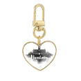 thumbnail image 1 of Hamburg Germany Landmark Ink City Painitng Gold Heart Keychain Metal Keyring Holder, 1 of 3