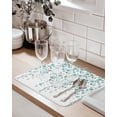 thumbnail image 2 of Dish Drying Mat for Kitchen Counter Teal Turquoise Grey Floral Drying Pad Absorbent Drying Mats for Countertops Sinks Draining Racks Spring Flowers Reversible Drainer Kitchen Accessories 18x24 Inch, 2 of 7