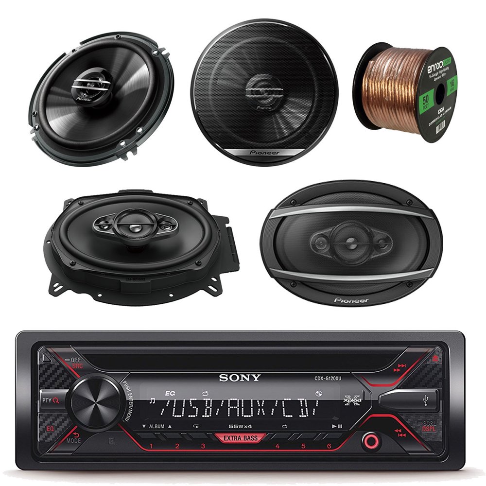 Sony Xplod CDXG1200U Cd Receiver with 52x4W Amp With Pioneer 6.5" 2